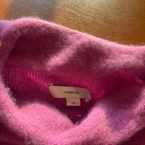 Vince Women's Fuchsia Cowl Neck Sweater 100% Cashmere